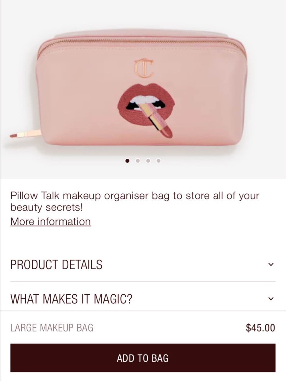 New Charlotte Tilbury large makeup bag 🩷